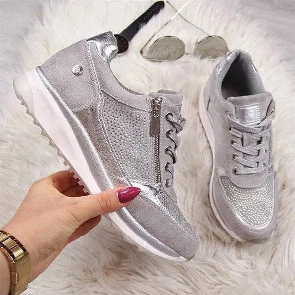 Women's Orthopedic Shoes with Zip Side Comfortable Everyday Sneakers