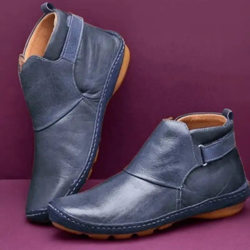Women's Leather Ankle Boots Elegant Chic Low Heel Everyday Smart Casual