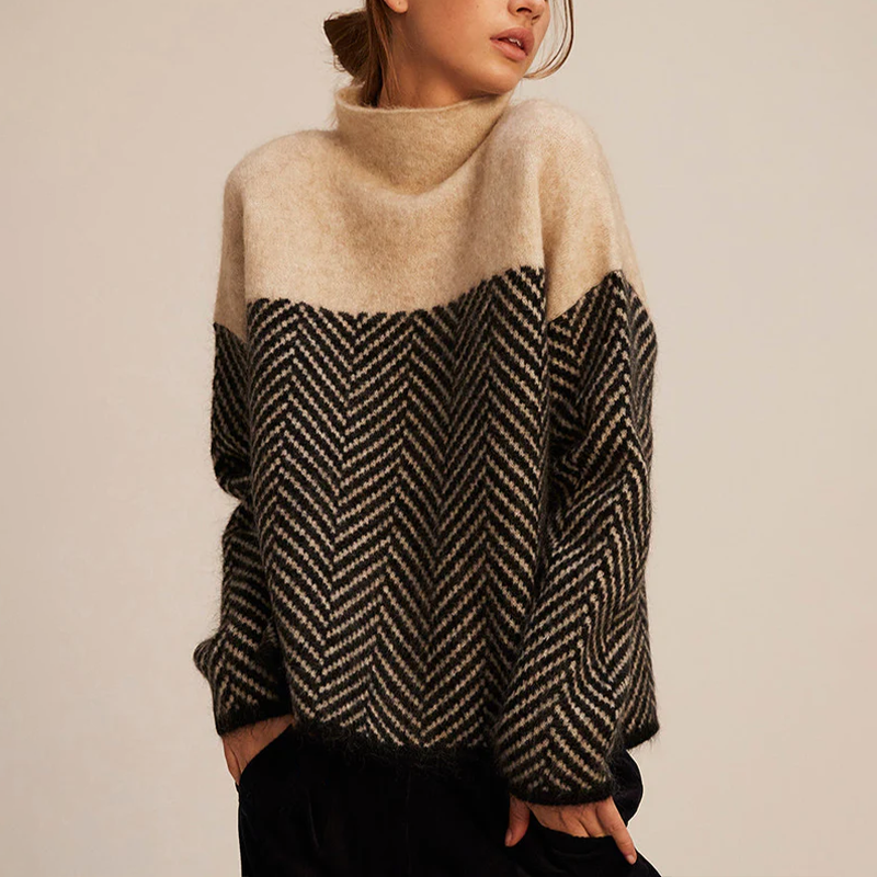Women's Turtleneck Jumper Warm Cosy Winter Casual Crew Neck Knit