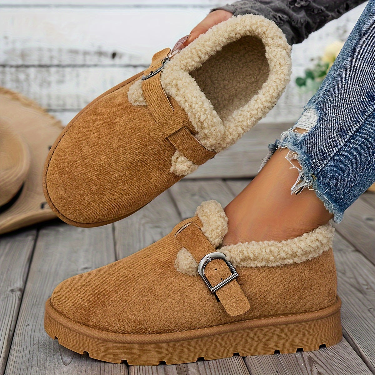 Plush Velvet Boots Women's Winter Warm Soft Lining Elegant Burgundy