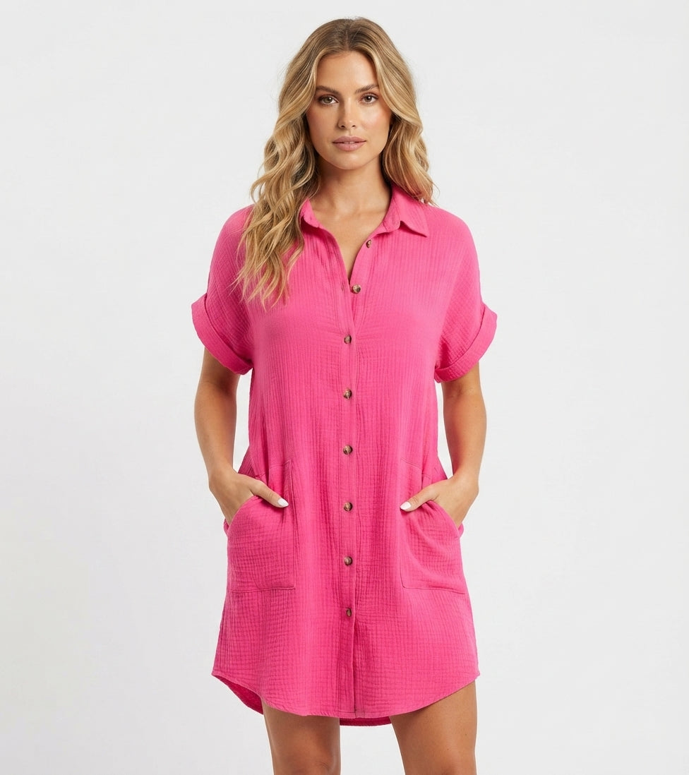 Emilia Weston women's mini dress in Rose red