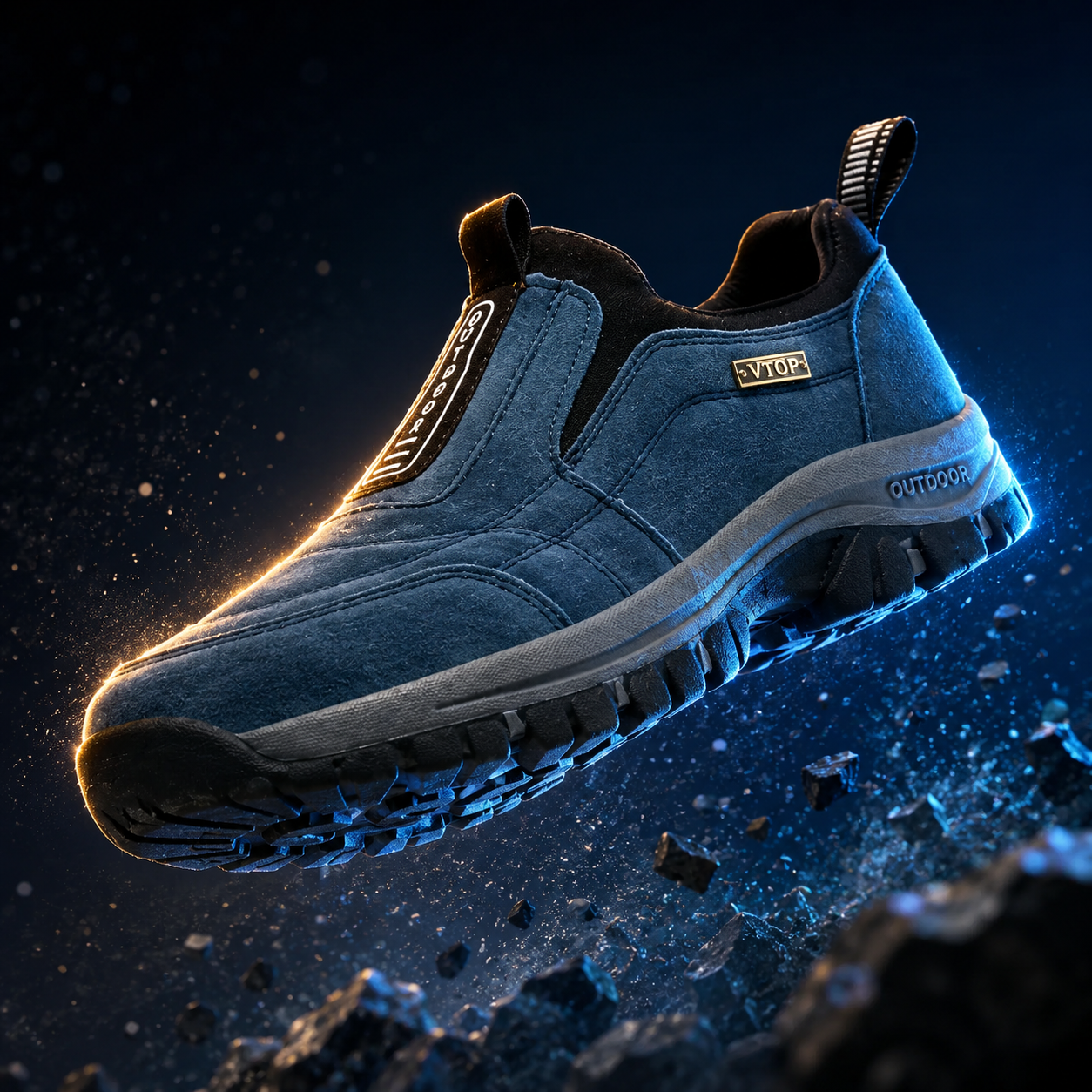 Orthopedic Hiking Shoes Slip-On Lightweight Tread Sole Everyday Walking