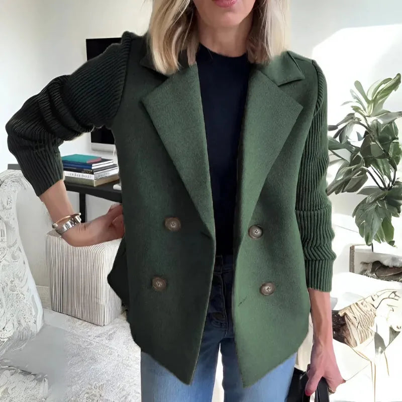 Women's Double Breasted Blazer Notched Lapel Tailored Work Smart Casual