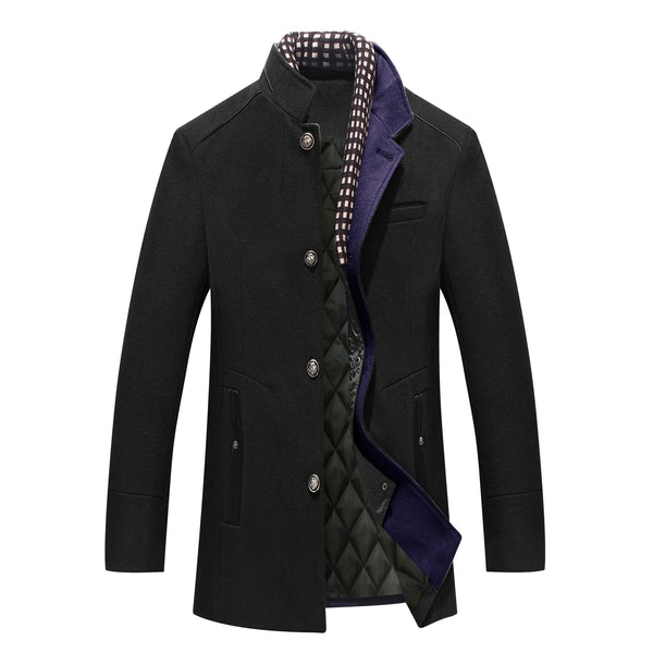 Wool Blend Winter Coat Mid-Length Elegant Warm Women's Coat for Everyday and Special Occasions