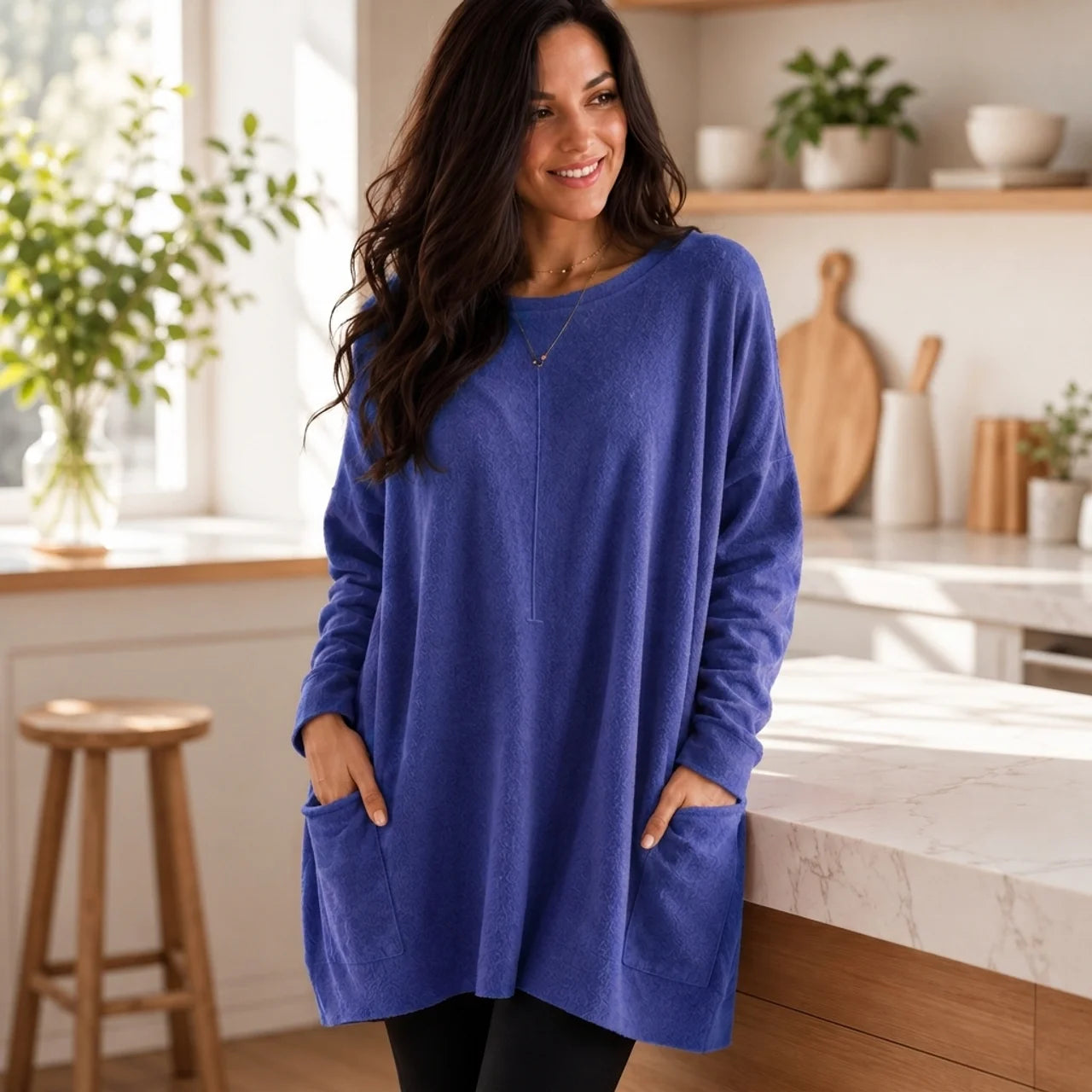 Women's Long Sweater Casual Modern Knit Top Comfortable Everyday