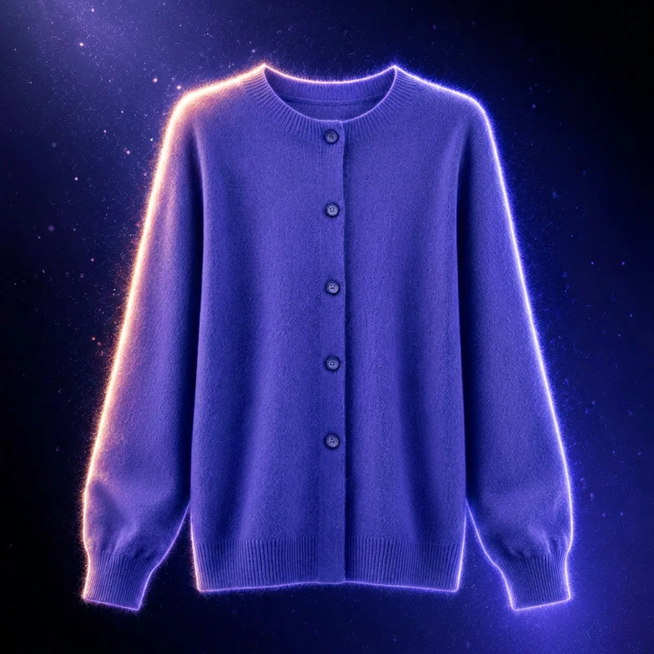 Women's Merino Wool Cardigan O-Neck Cashmere Jumper Warm Knit