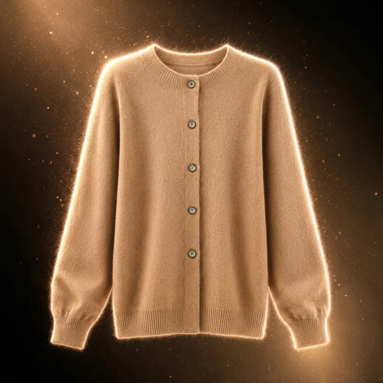 Women's Merino Wool Cardigan O-Neck Cashmere Jumper Warm Knit