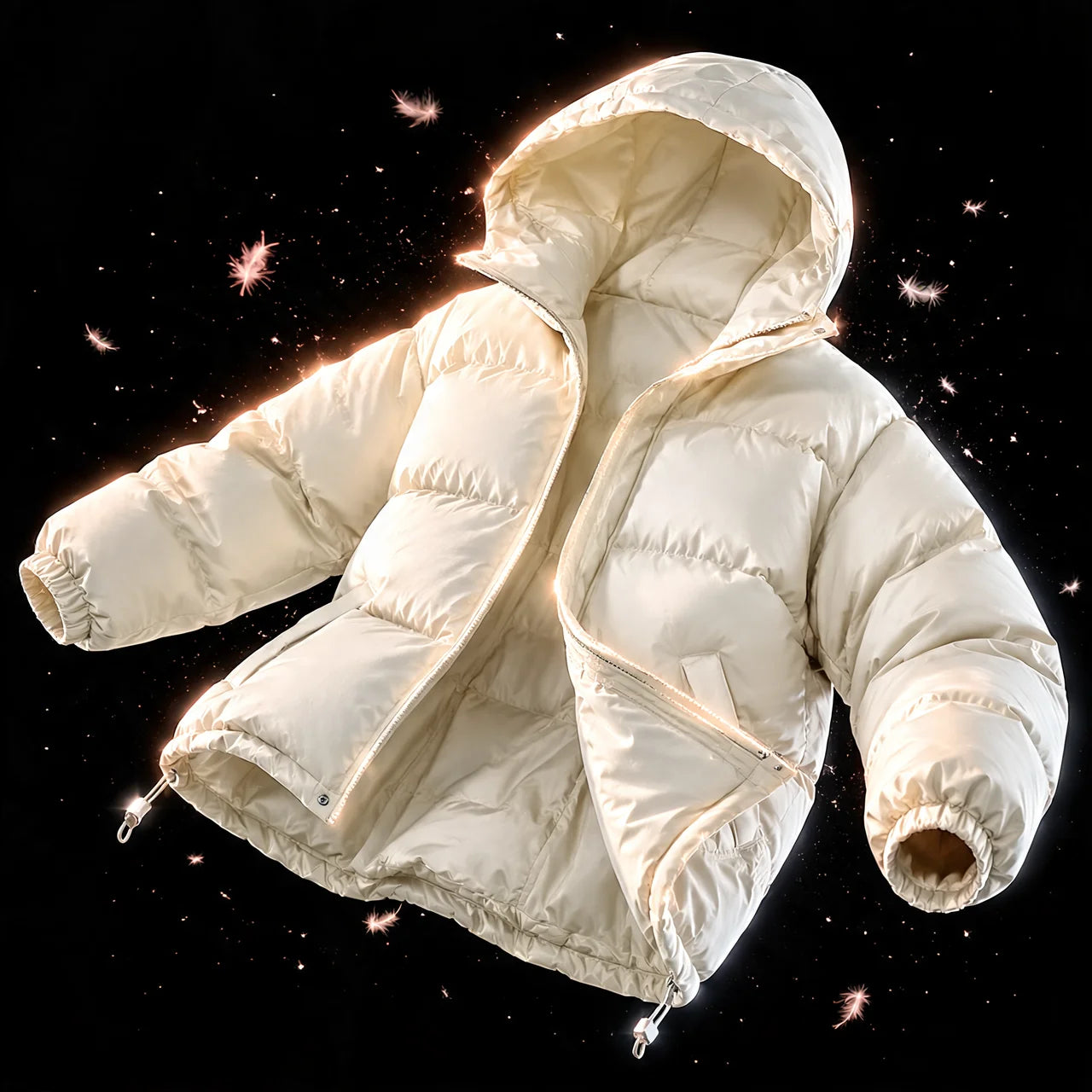 Women's Winter Coat with Hood Quilted Padded Warm Stylish