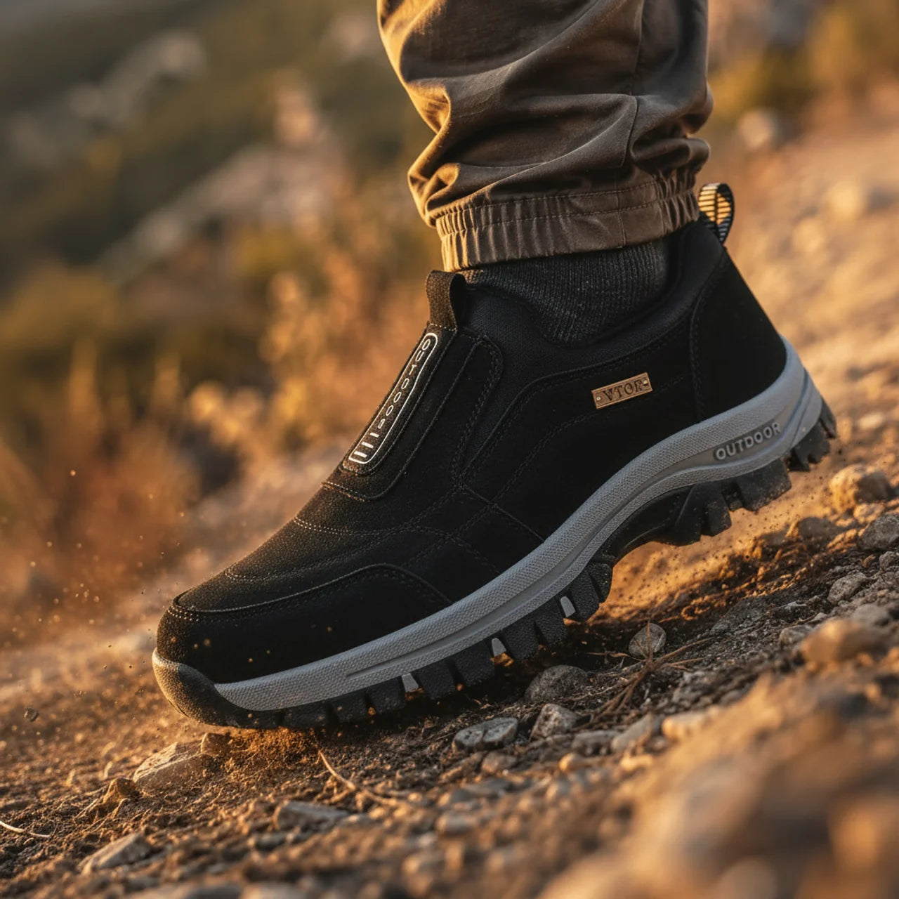 Orthopedic Hiking Shoes Slip-On Lightweight Tread Sole Everyday Walking