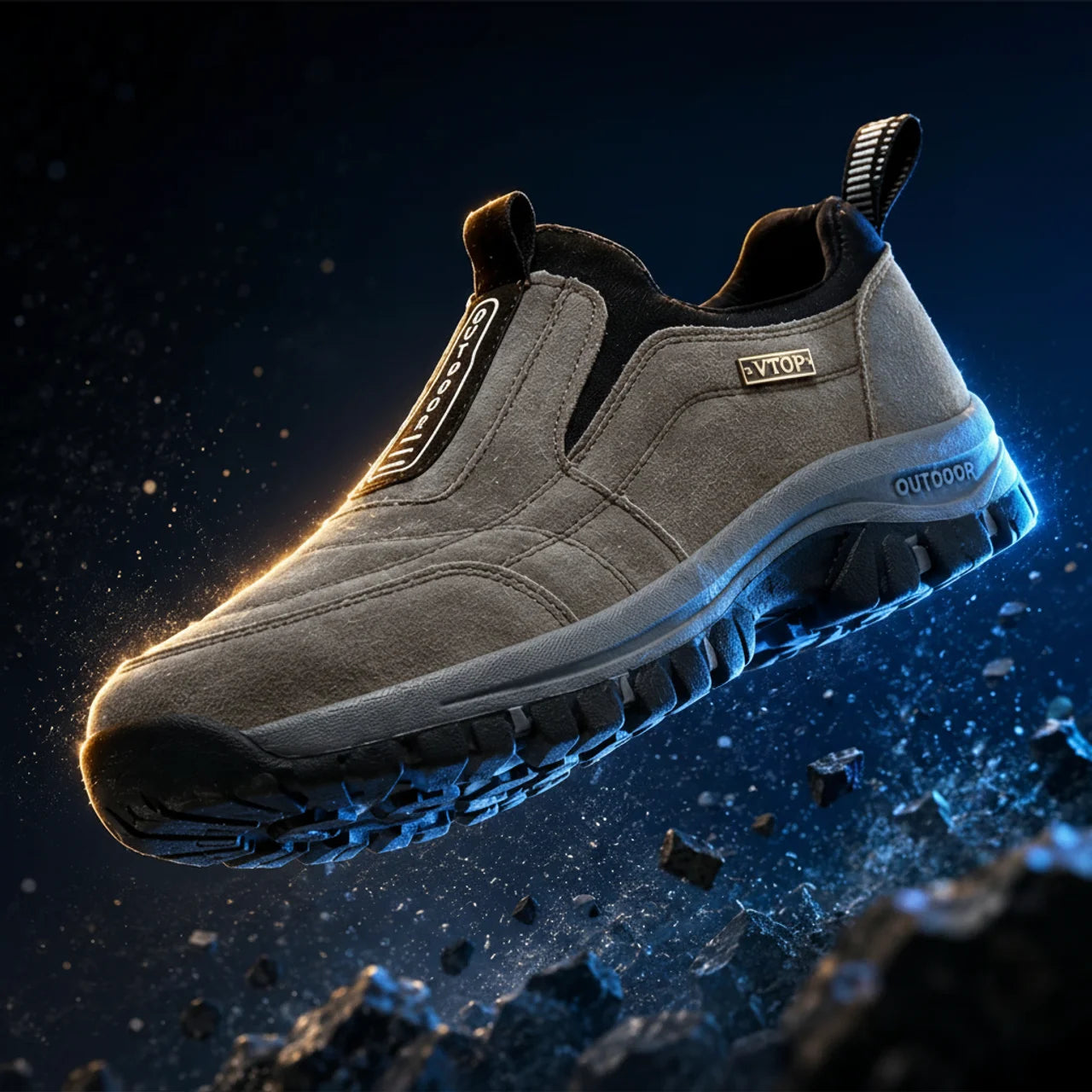 Orthopedic Hiking Shoes Slip-On Lightweight Tread Sole Everyday Walking