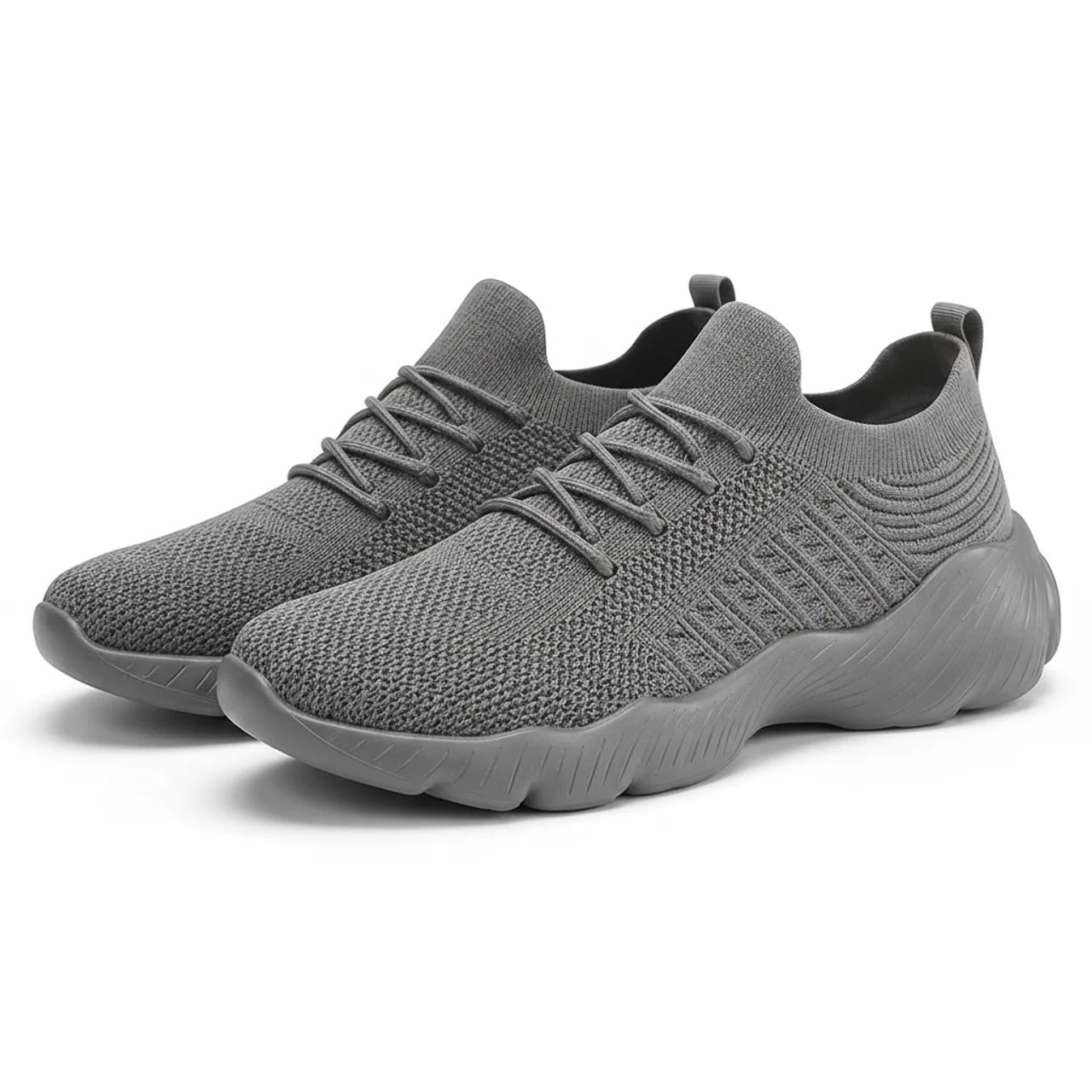 Orthopedic Sneakers Knit Mesh Lace-Up Flexible Cushioned Sole Everyday Comfort