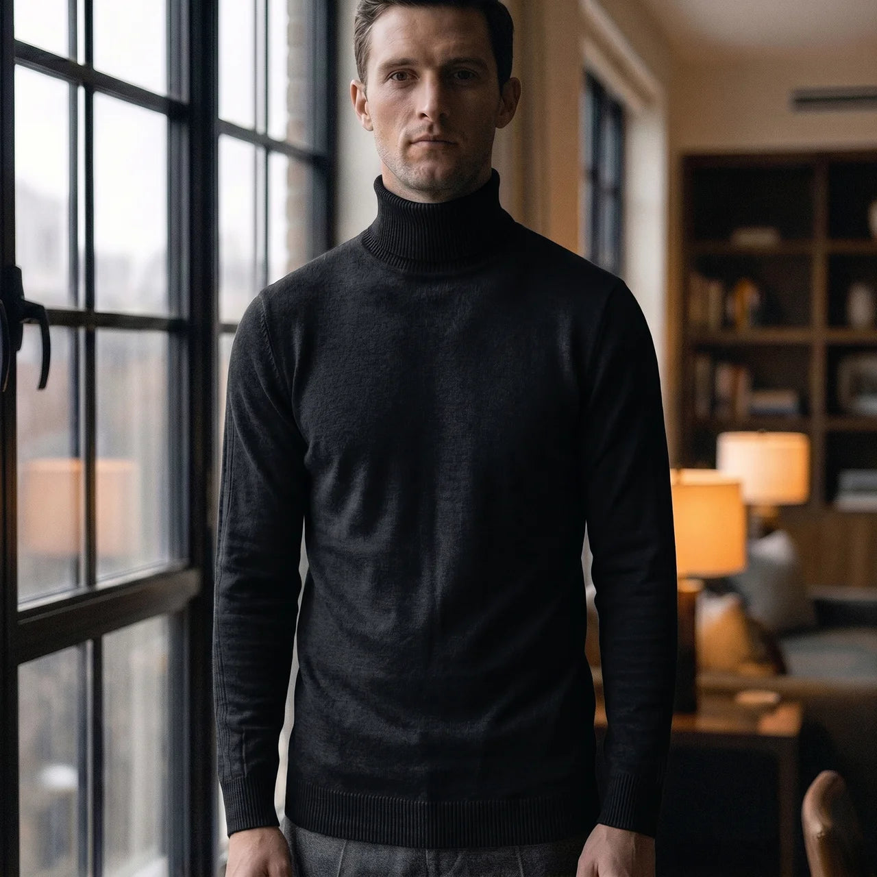 Men's Turtleneck Sweater Soft Comfortable Everyday Casual Wear