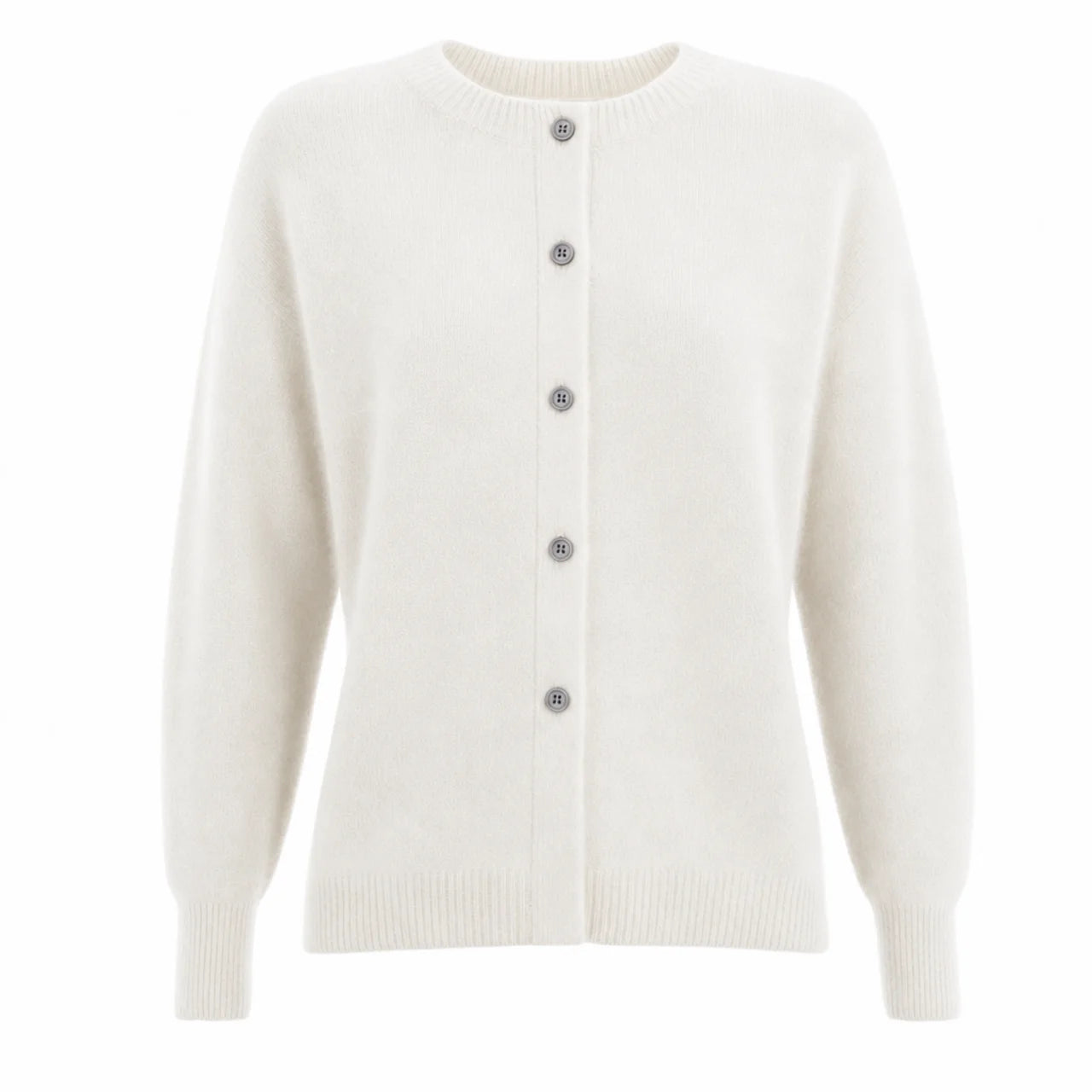 Women's Merino Wool Cardigan O-Neck Cashmere Jumper Warm Knit