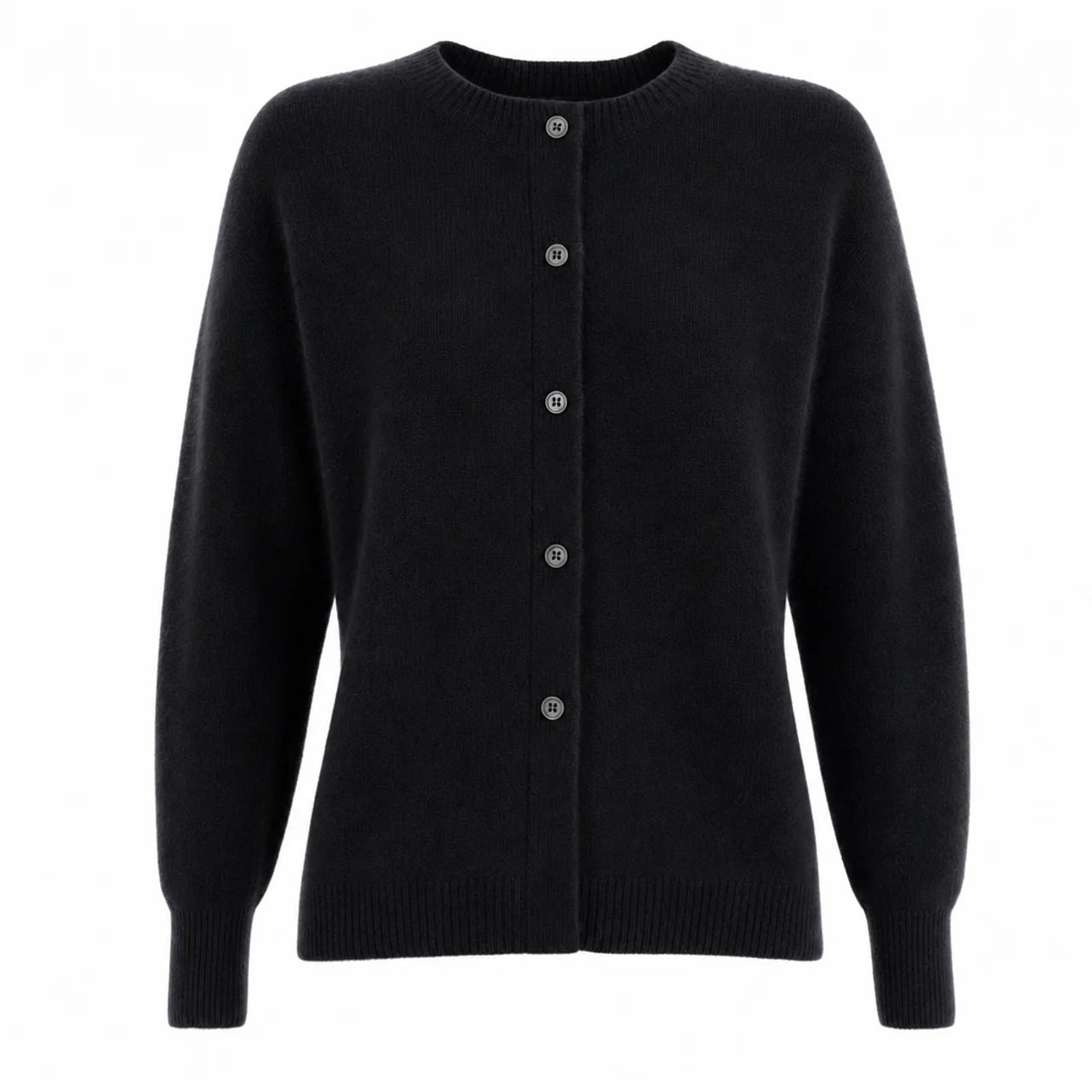Women's Merino Wool Cardigan O-Neck Cashmere Jumper Warm Knit