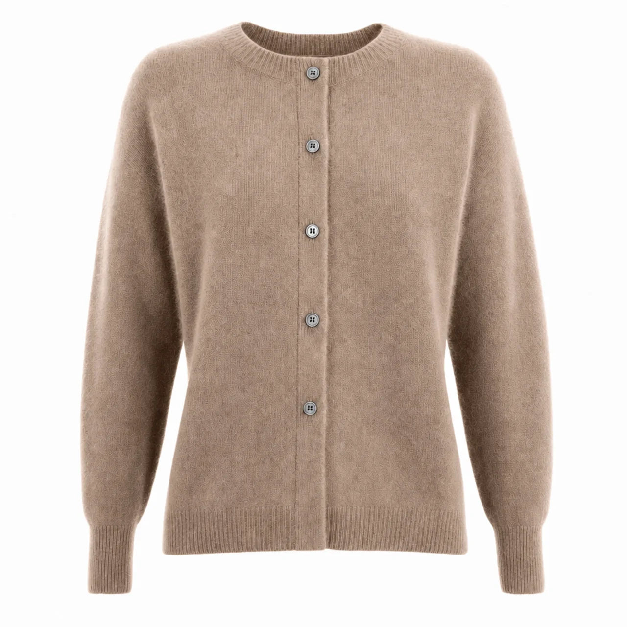 Women's Merino Wool Cardigan O-Neck Cashmere Jumper Warm Knit