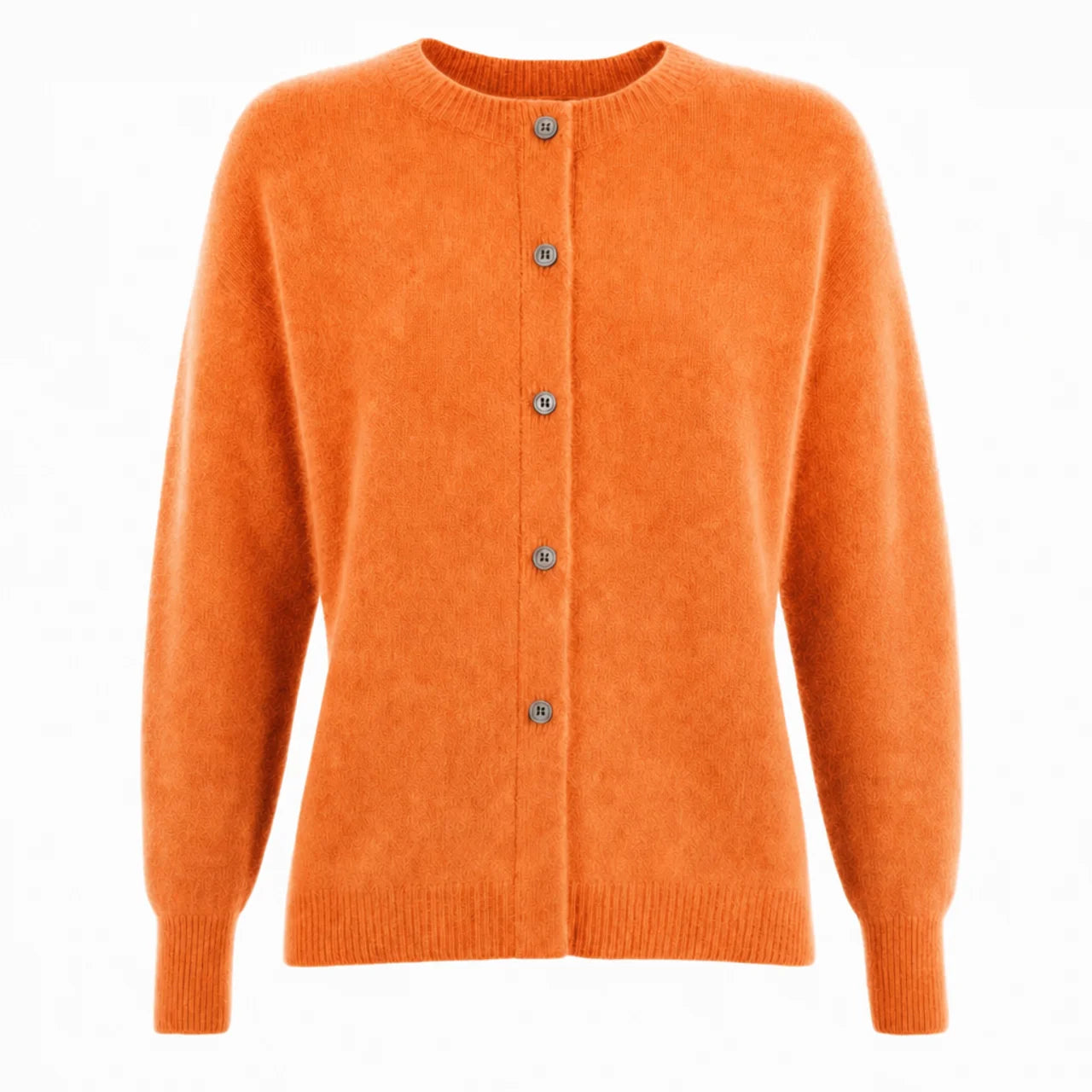 Women's Merino Wool Cardigan O-Neck Cashmere Jumper Warm Knit