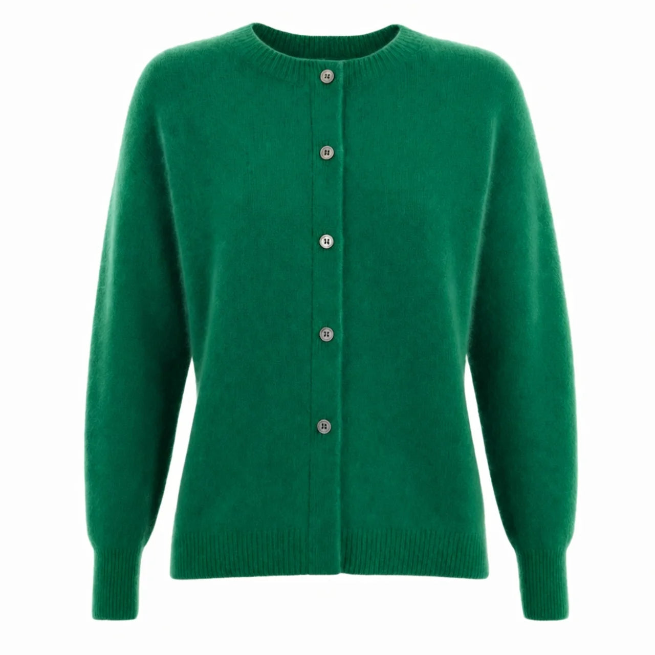 Women's Merino Wool Cardigan O-Neck Cashmere Jumper Warm Knit