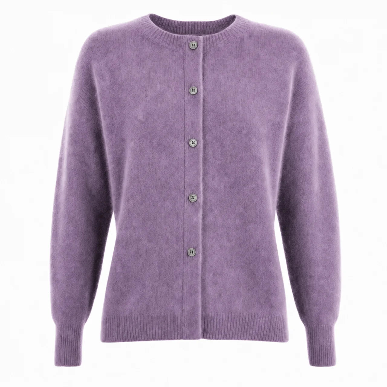 Women's Merino Wool Cardigan O-Neck Cashmere Jumper Warm Knit