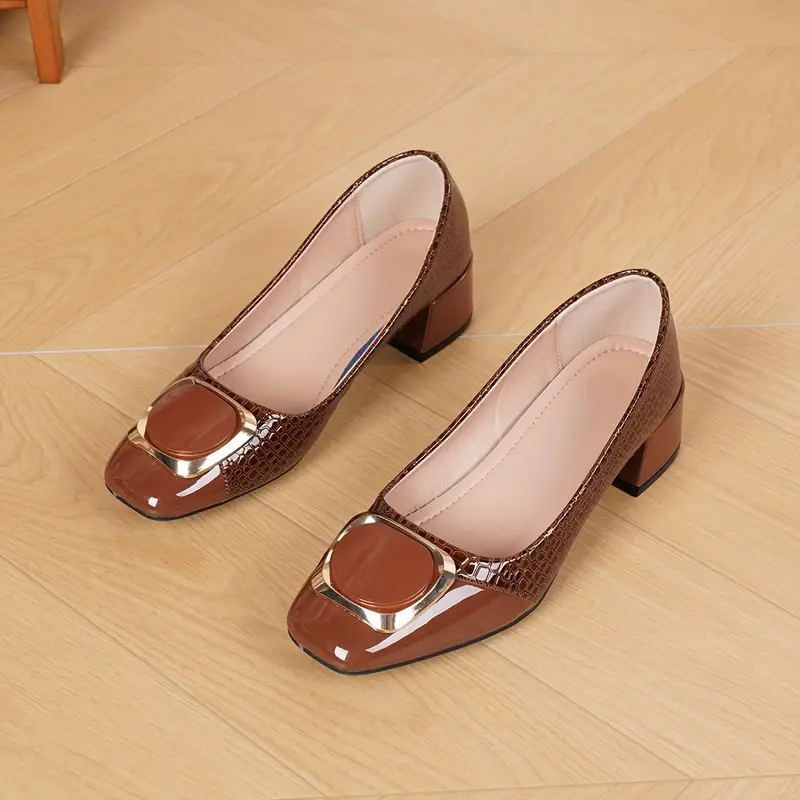 Women's Block Heel Shoes Buckle Strap Everyday Casual Comfort Footwear