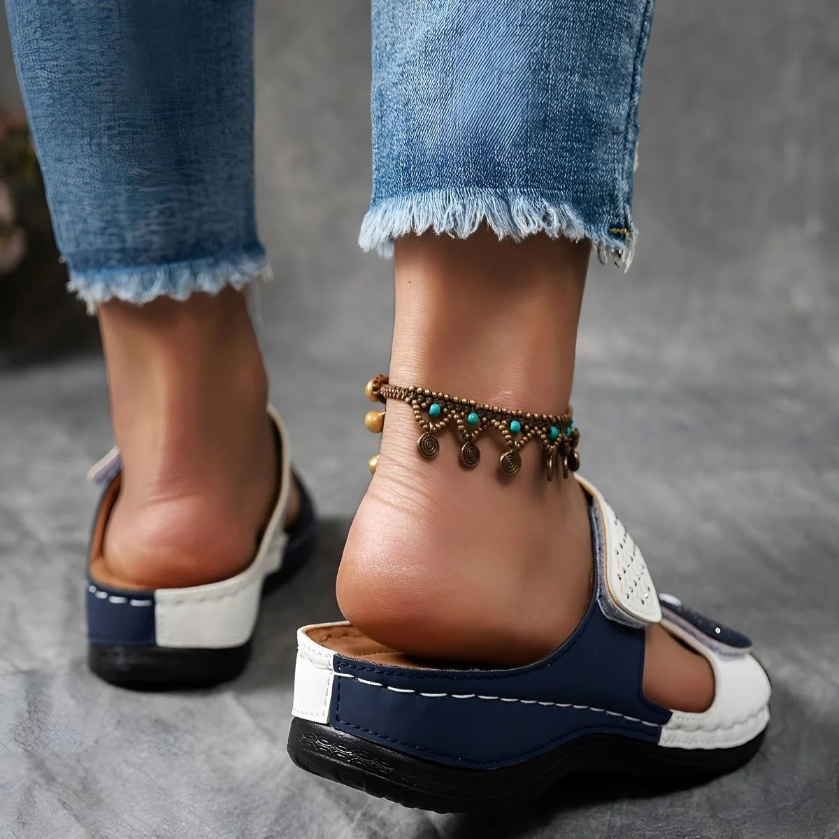 Women's Orthopedic Sandals Velcro Strap Adjustable Comfort Casual