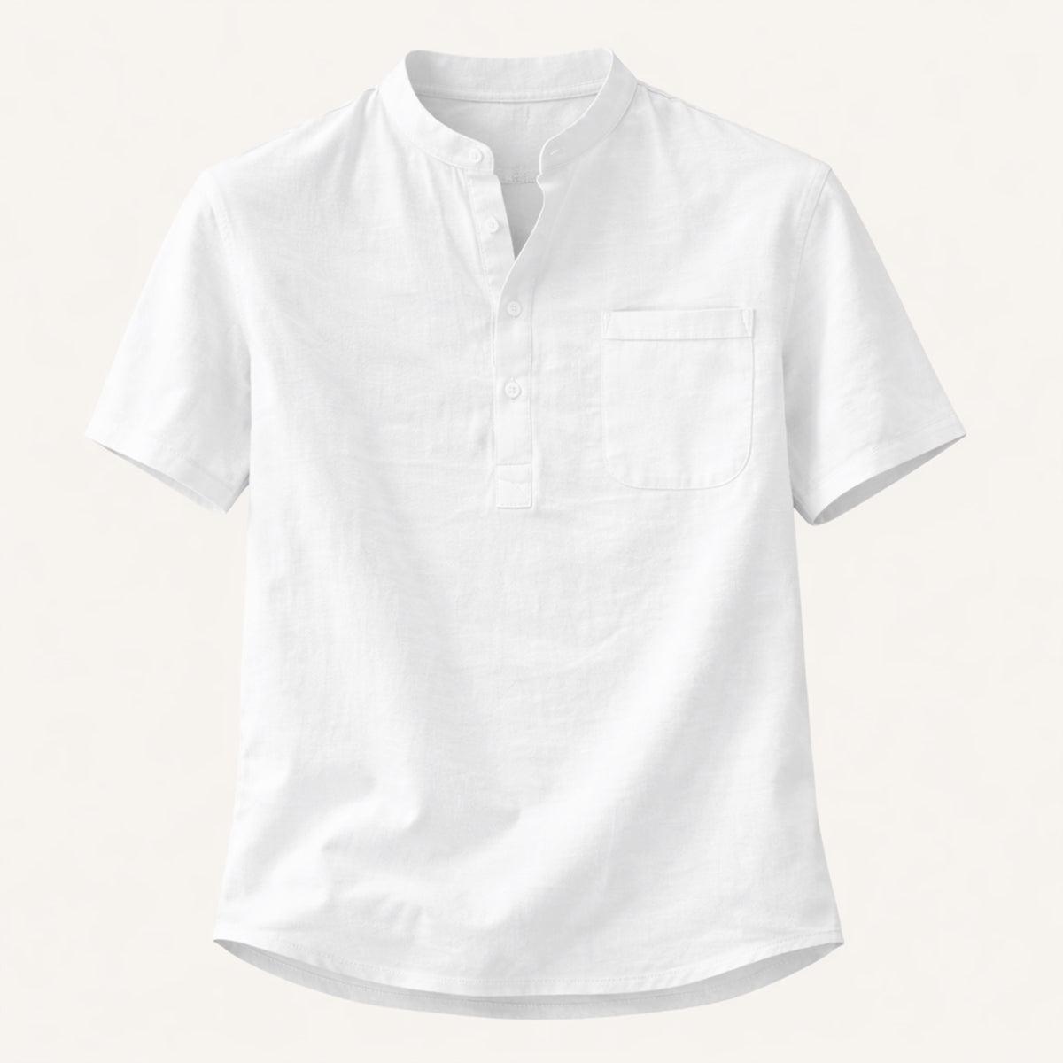 Men's Henley shirt with a button front
