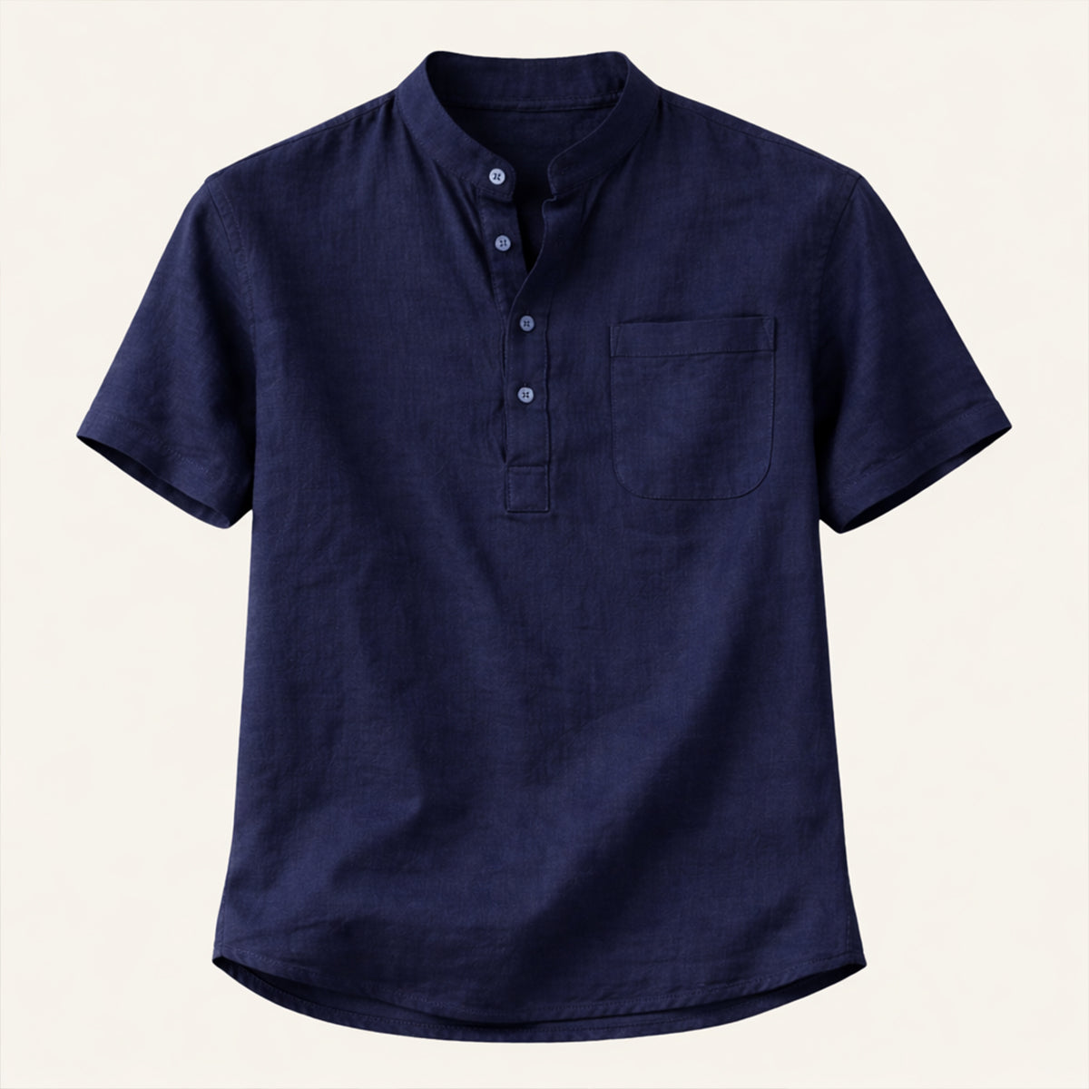 Men's Henley shirt with a button front