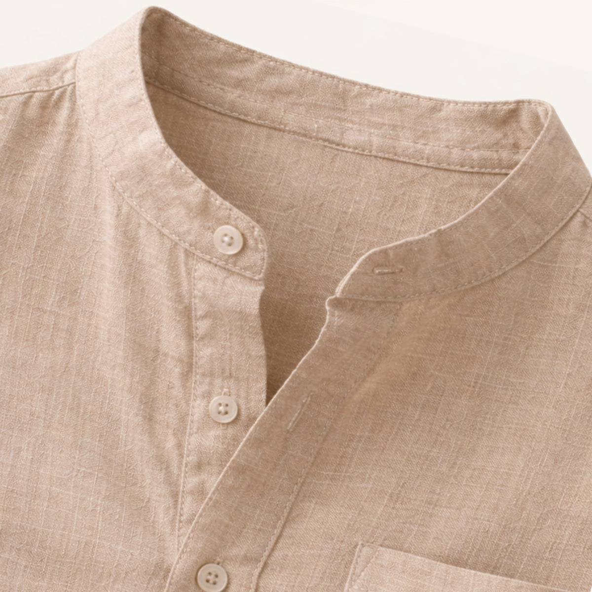 Men's Henley shirt with a button front