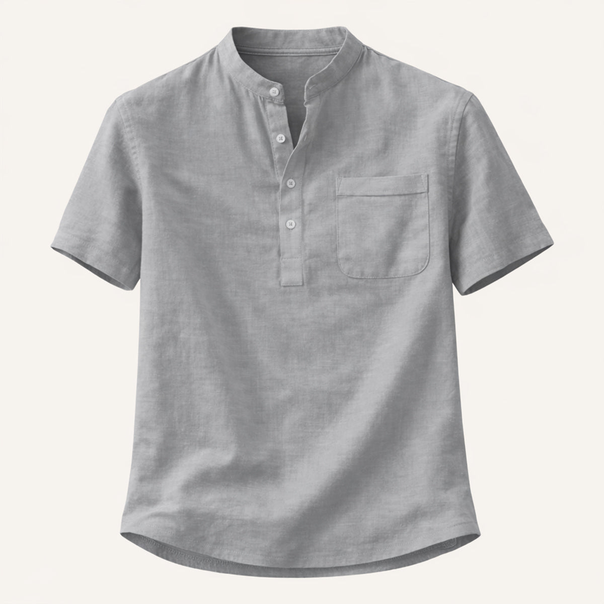 Men's Henley shirt with a button front