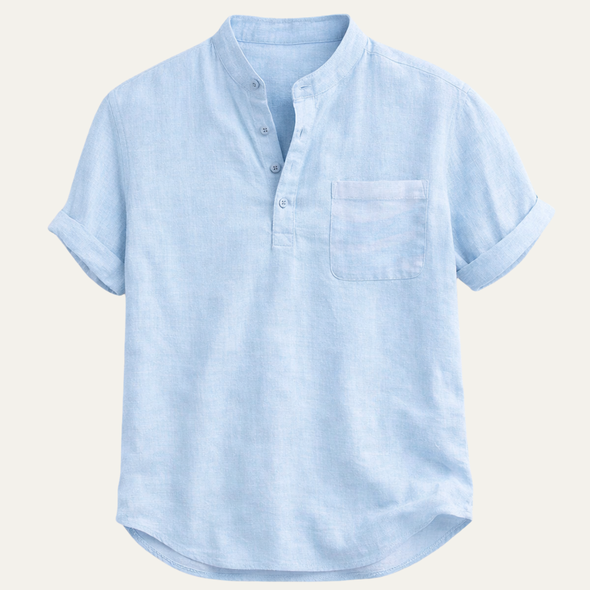 Men's Henley shirt with a button front