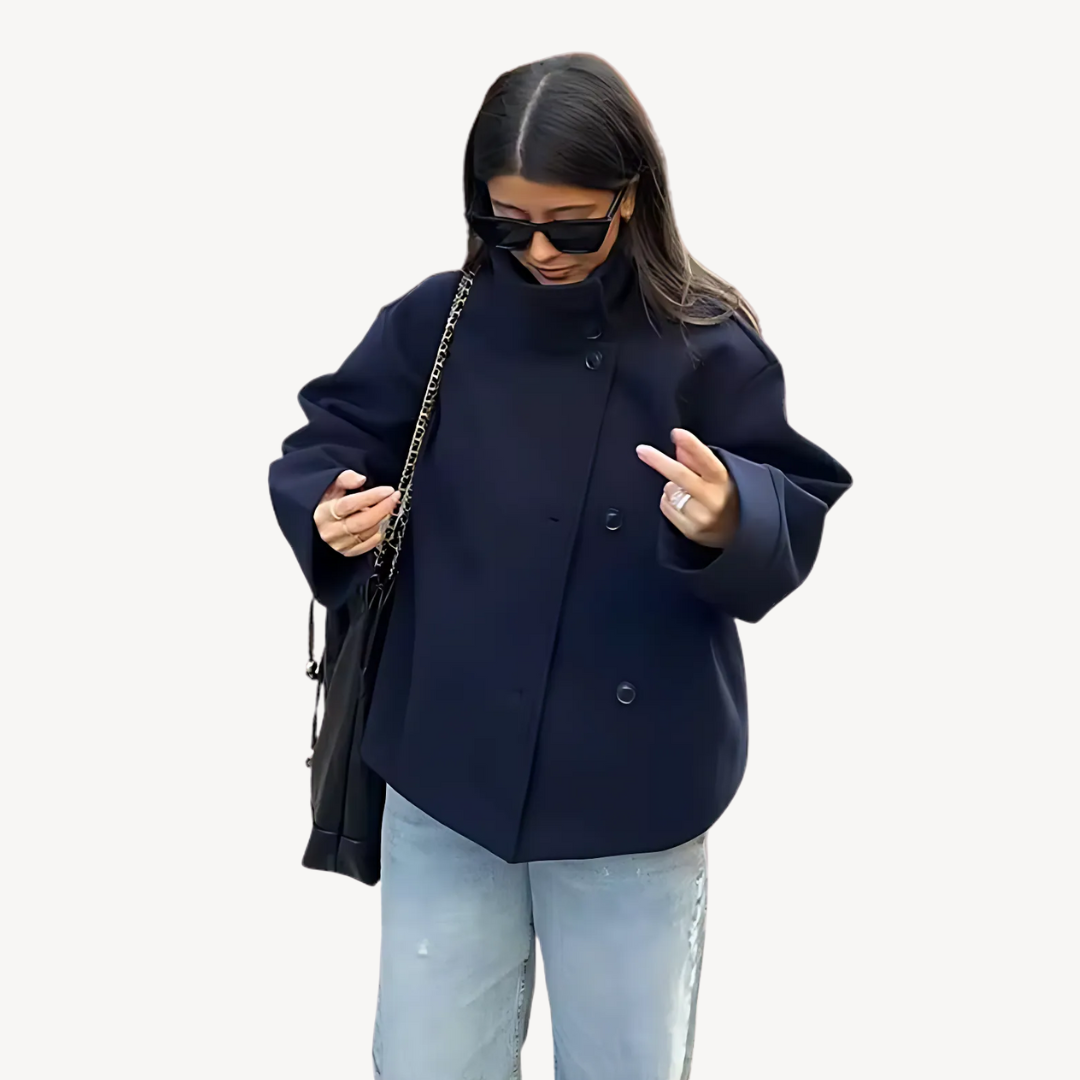 Women's Winter Coat Button Closure Tailored Elegant Warm Jacket