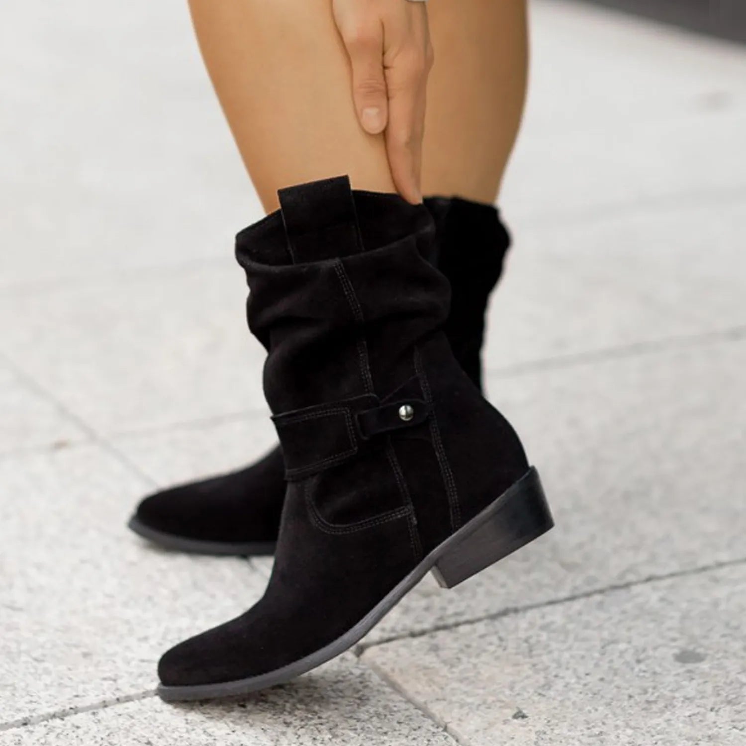 Casual Slip On Boots Soft Shaft Relaxed Fit Everyday Ankle Bootie