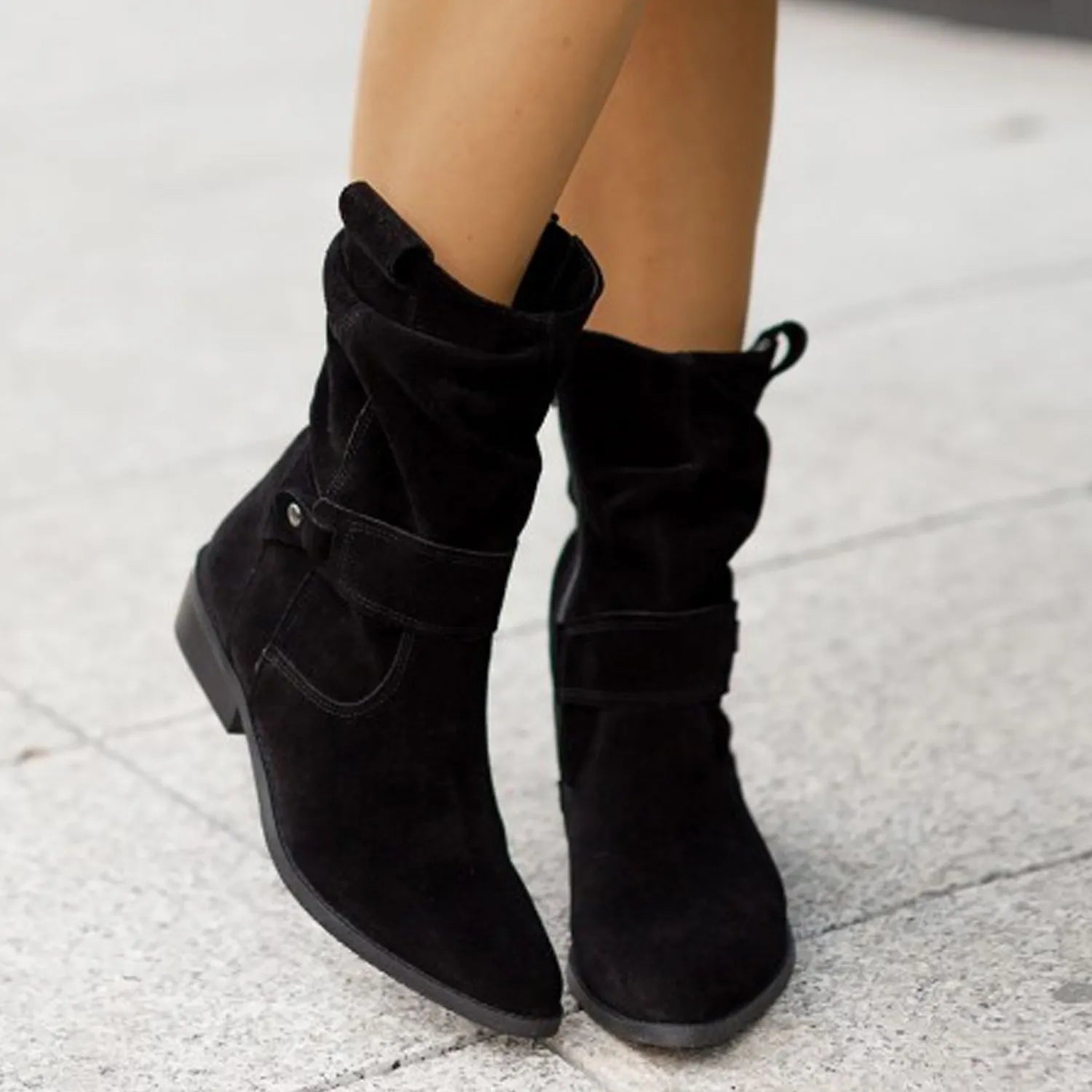 Casual Slip On Boots Soft Shaft Relaxed Fit Everyday Ankle Bootie
