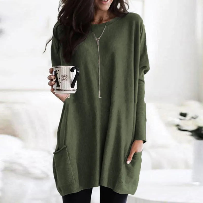Women's Long Sweater Casual Modern Knit Top Comfortable Everyday