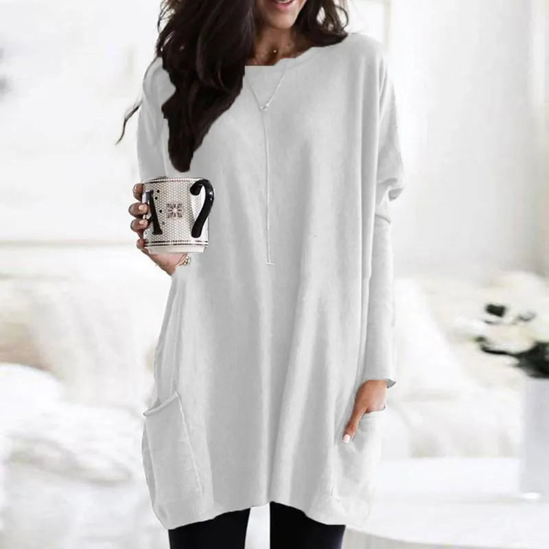 Women's Long Sweater Casual Modern Knit Top Comfortable Everyday