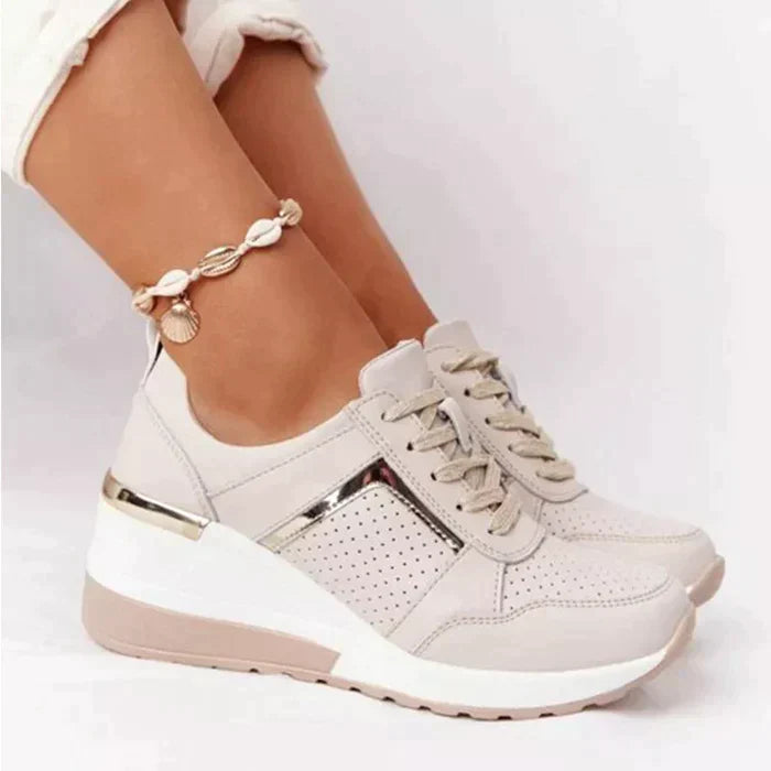 Women's Orthopedic Sneakers White Leather Comfort Support Shoes