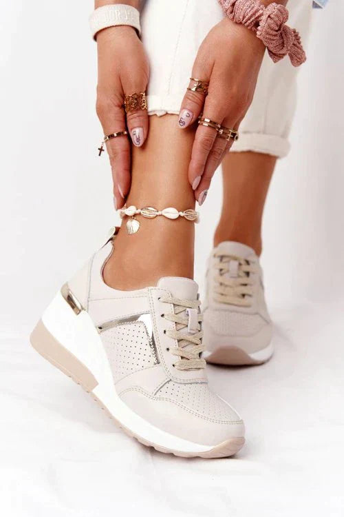 Women's Orthopedic Sneakers White Leather Comfort Support Shoes