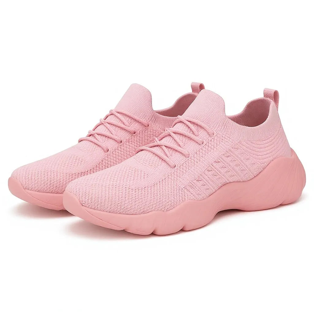 Orthopedic Sneakers Knit Mesh Lace-Up Flexible Cushioned Sole Everyday Comfort
