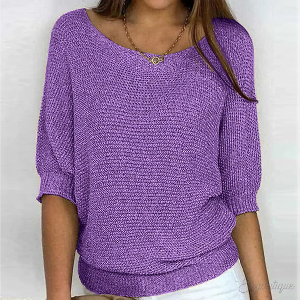 Women's Elegant Knit Pullover Louisa Comfortable Everyday Casual Sweater