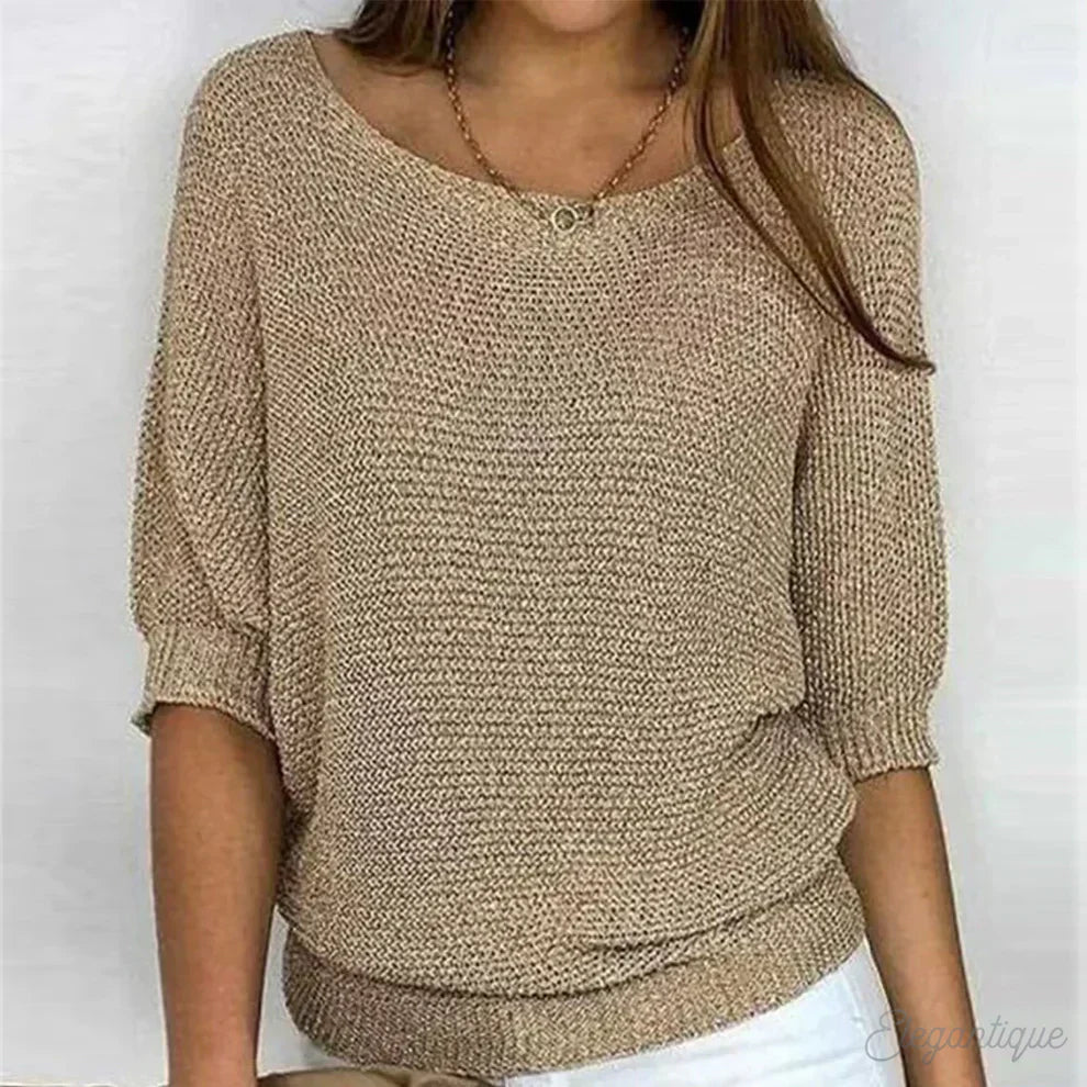 Women's Elegant Knit Pullover Louisa Comfortable Everyday Casual Sweater
