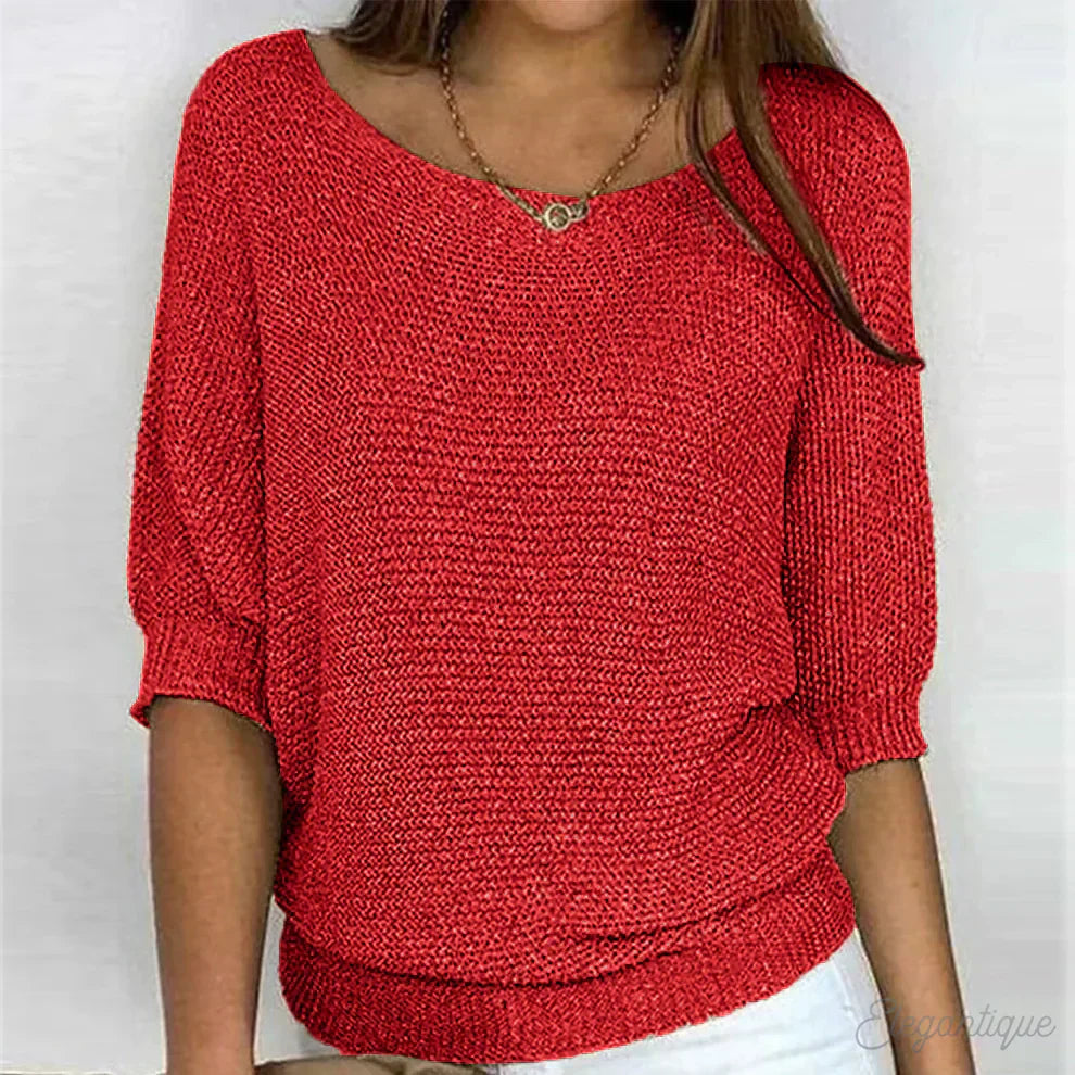 Women's Elegant Knit Pullover Louisa Comfortable Everyday Casual Sweater