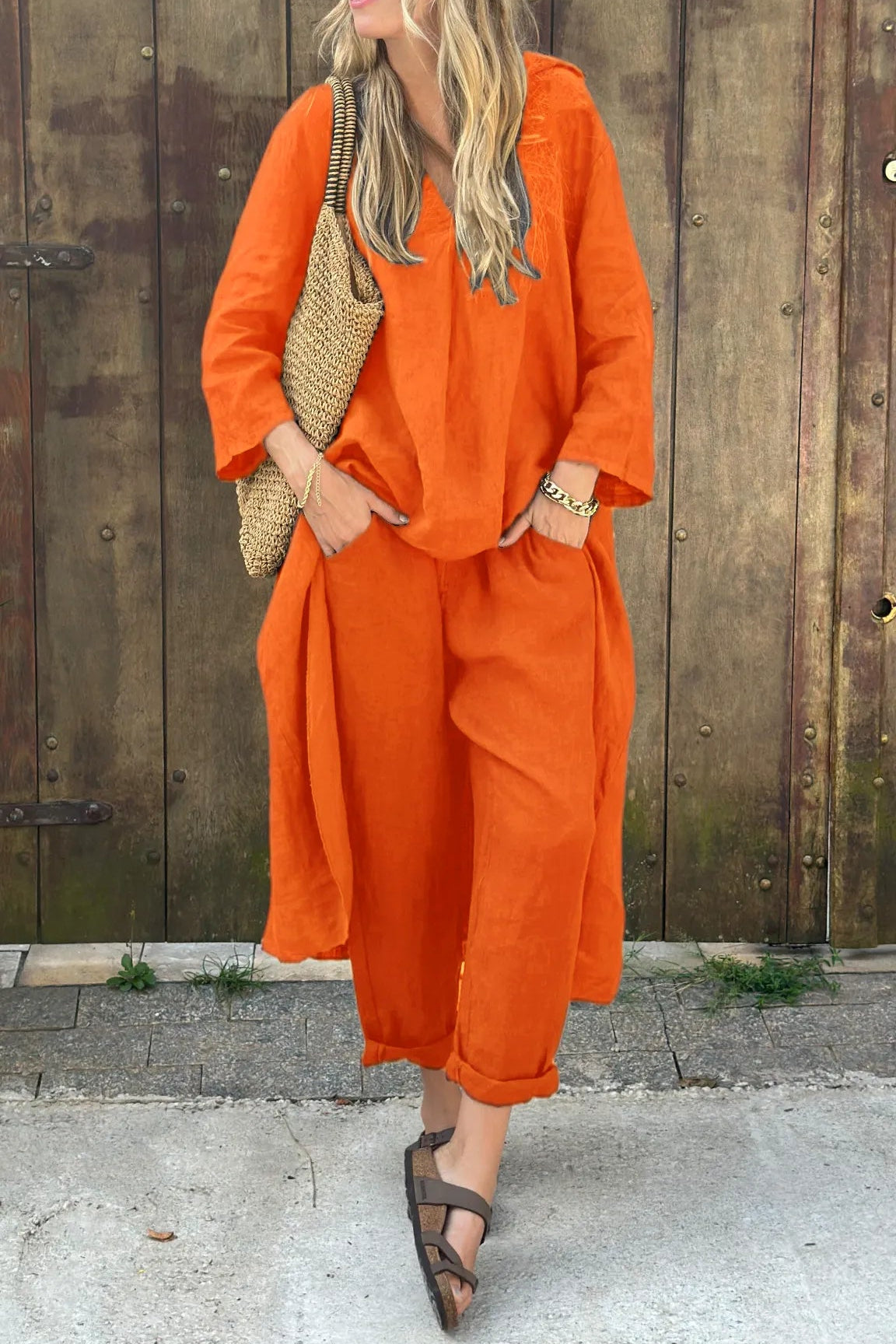 Brenna women's outfit set in Orange