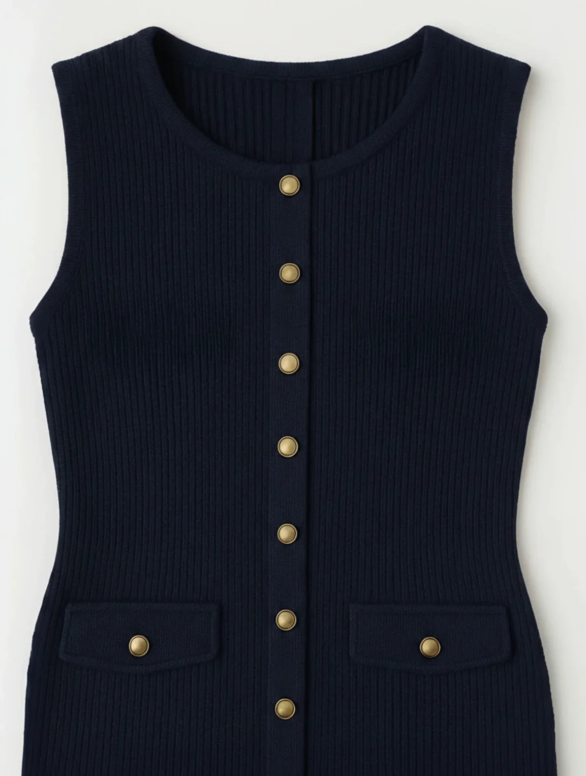 Women's A-line midi dress with a button front