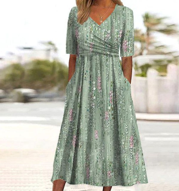 Elegant Floral Maxi Dress for Women - A-Line Summer Dresses 0