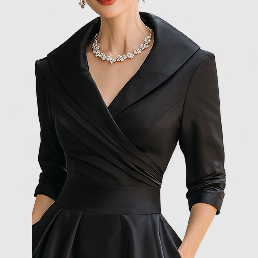 Women's midi dress with a V-neckline