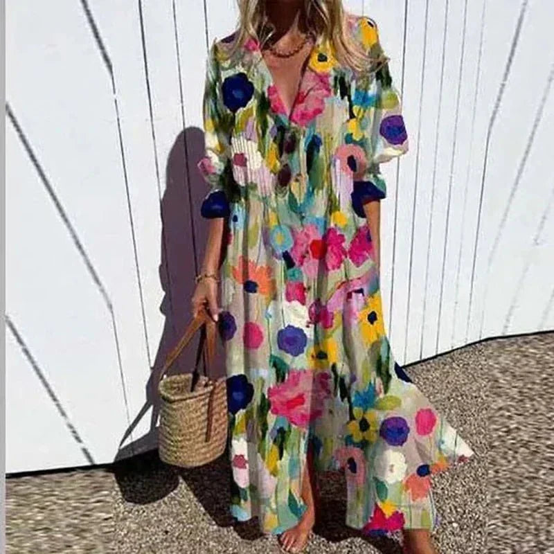 Dress with a V-neckline