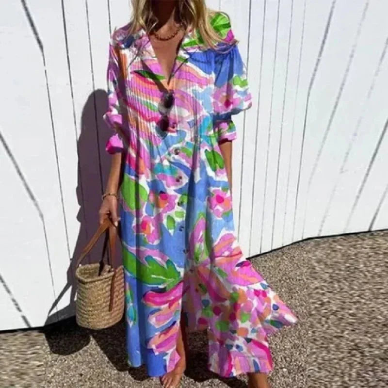 Dress with a V-neckline