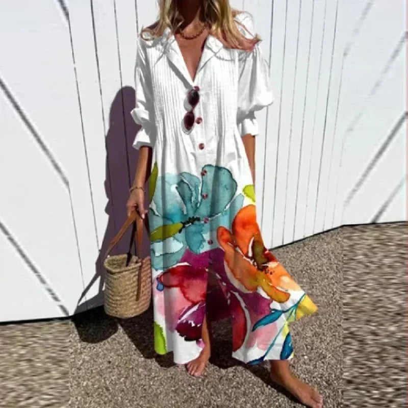 Dress with a V-neckline
