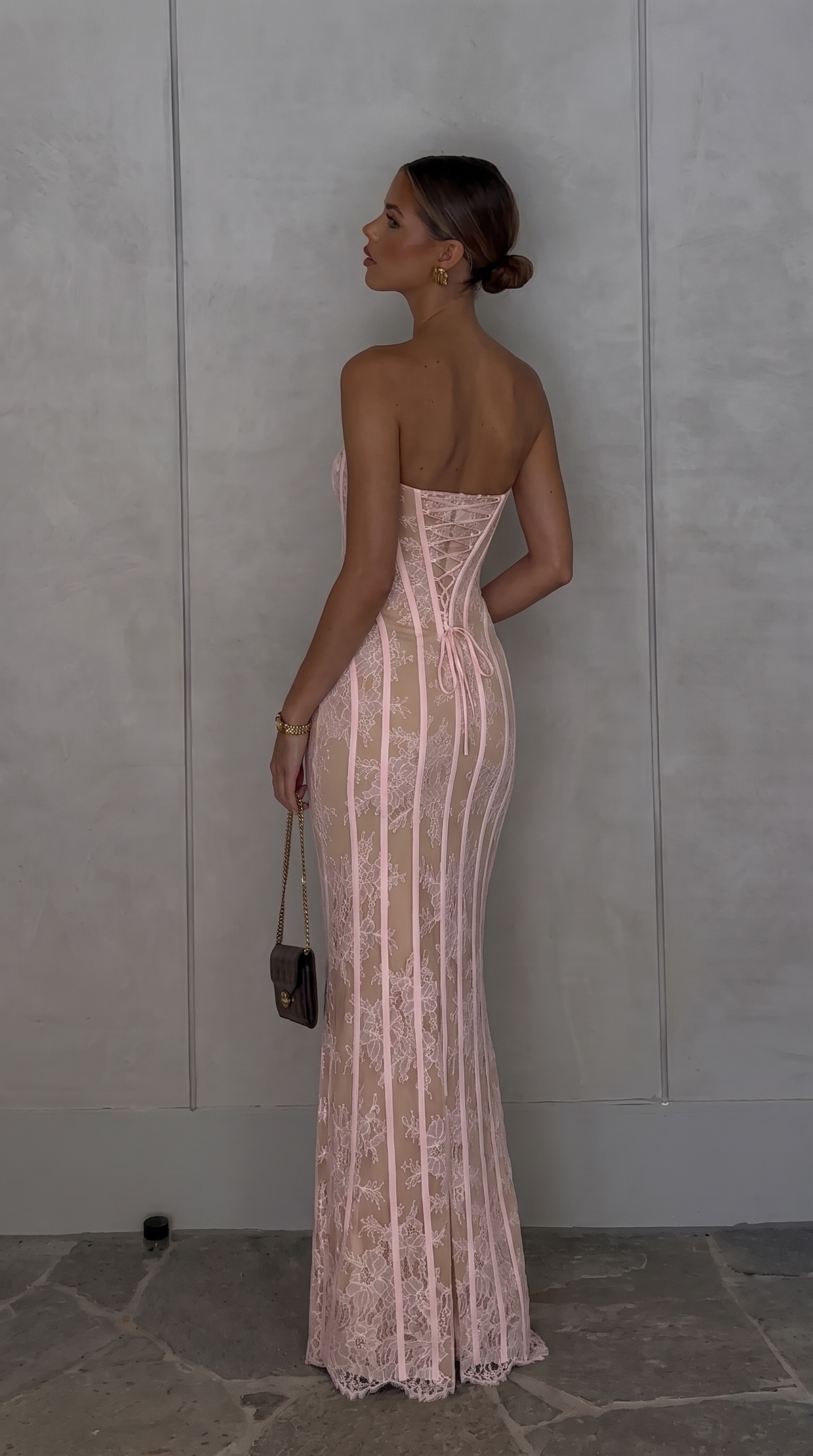 Maxi strapless column dress