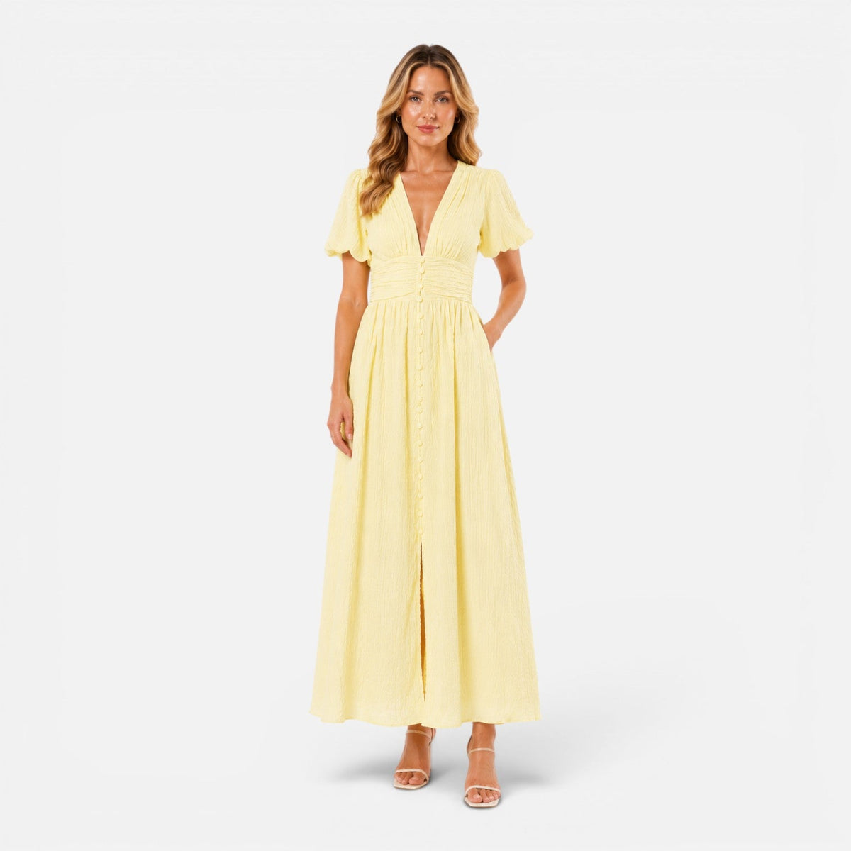 Women's maxi dress with a V-neckline