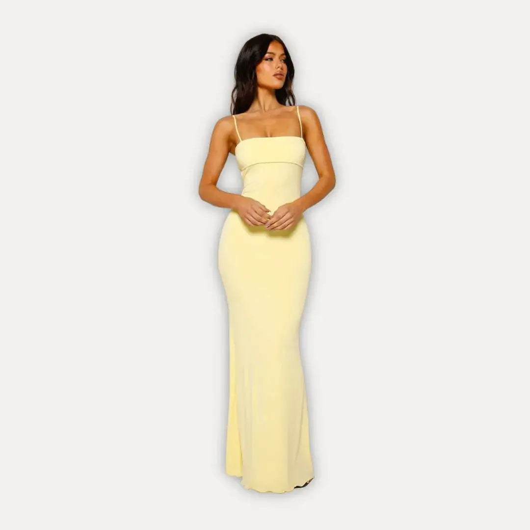 Women's column dress with spaghetti straps